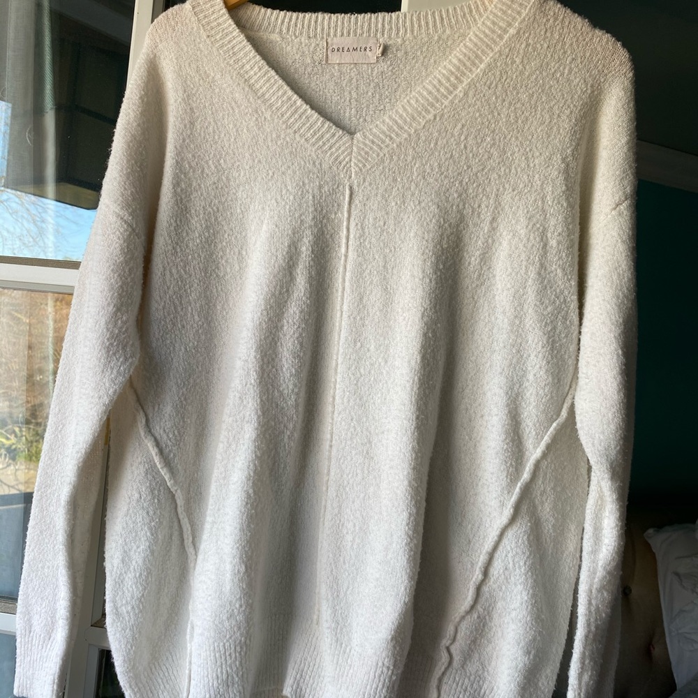 comfy white sweater